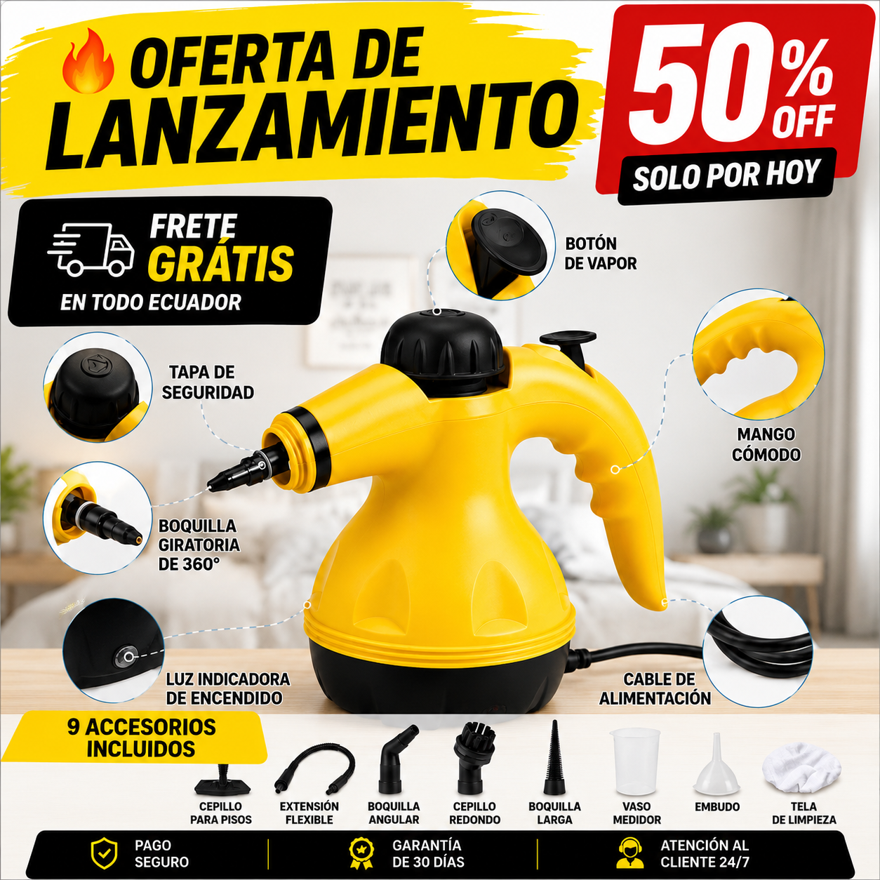 MAQUINA DE LIMPIEZA A VAPOR MULTIFUNCIONAL
